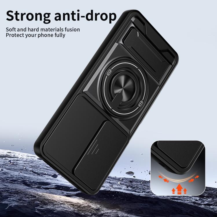 For TCL 505 4G Lens Sliding Window Multifunctional Magnetic Shockproof Phone Case(Titanium Gray) - Image 4