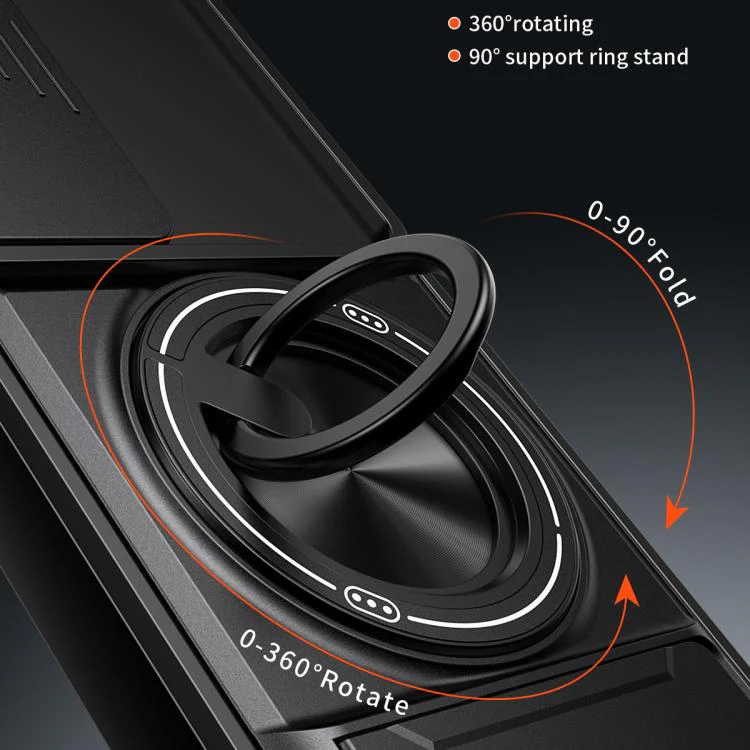 For TCL 505 4G Lens Sliding Window Multifunctional Magnetic Shockproof Phone Case(Titanium Gray) - Image 5