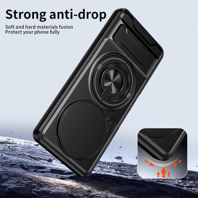 For TCL 60 NxtPaper 4G Lens Sliding Window Multifunctional Magnetic Shockproof Phone Case(Orange) - Image 4