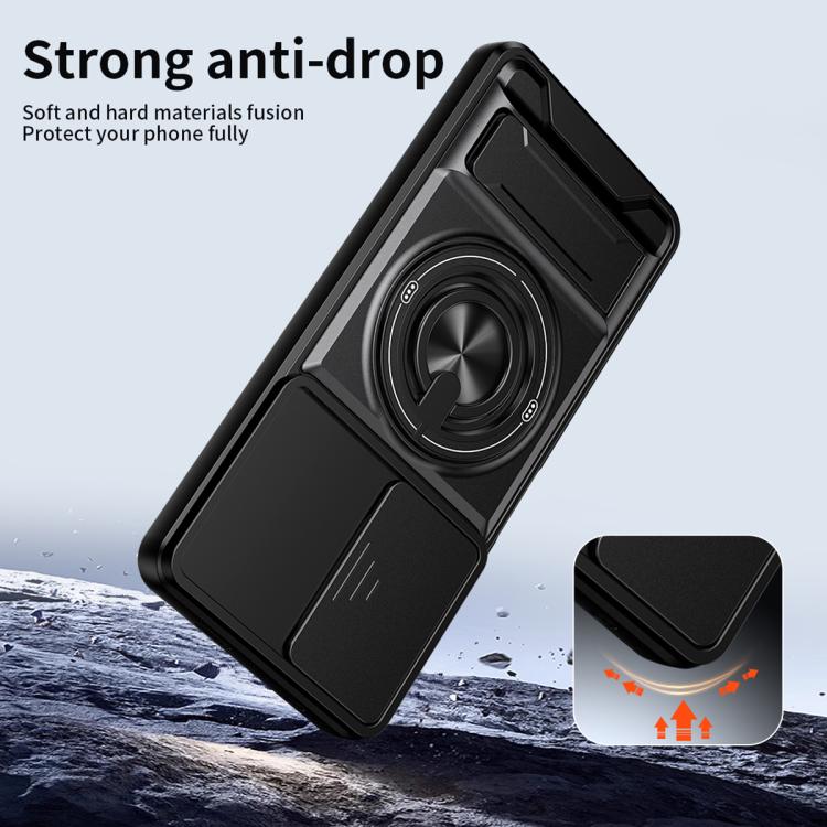 For TCL 60R 5G Lens Sliding Window Multifunctional Magnetic Shockproof Phone Case(Orange) - Image 4