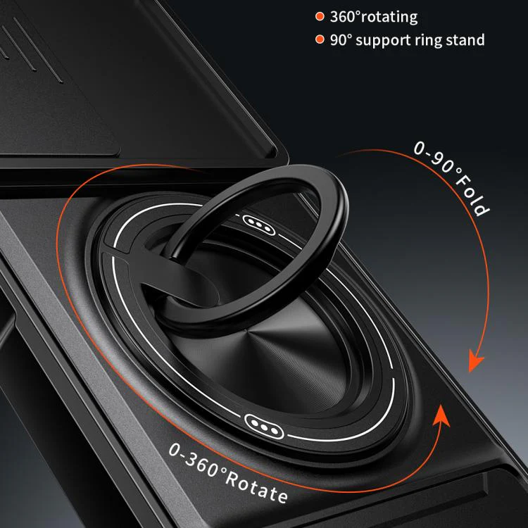 For TCL 60R 5G Lens Sliding Window Multifunctional Magnetic Shockproof Phone Case(Titanium Gray) - Image 5