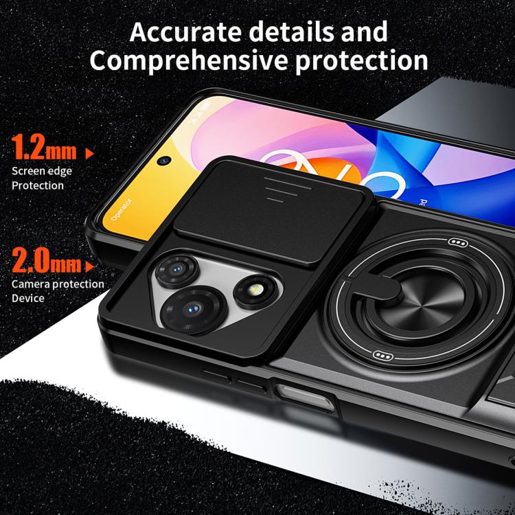 For TCL 60R 5G Lens Sliding Window Multifunctional Magnetic Shockproof Phone Case(Titanium Gray) - Image 6