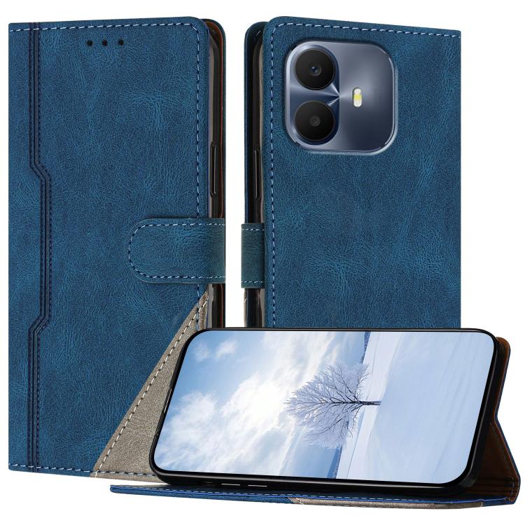 For TCL K70 4G Color Matching Buckle Clasp Vegan Leather Phone Case(Blue)
