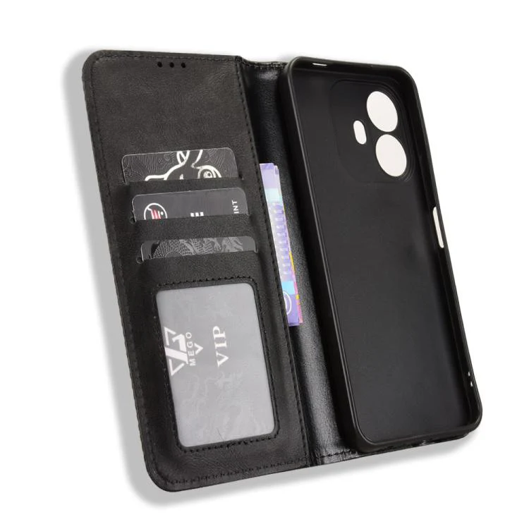For TCL K70 4G / K70 Power 4G Magnetic Buckle Retro Texture Leather Phone Case(Black) - Image 4