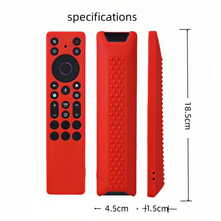 For TCL RC923A / RC813A TV Remote XDcase 4pcs Soft Silicone Protective Case with Mini Strap(Black) - Image 2