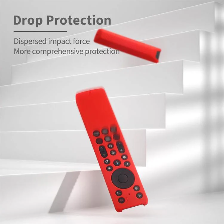 For TCL RC923A / RC813A TV Remote XDcase 4pcs Soft Silicone Protective Case with Mini Strap(Red) - Image 5