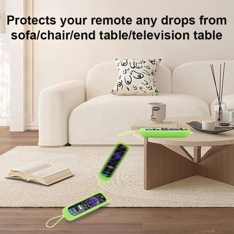 For TCL Roku TV Remote XDcase 4pcs Cute Cat Ears Silicone Protective Case with Mini Strap(Luminous Green) - Image 7