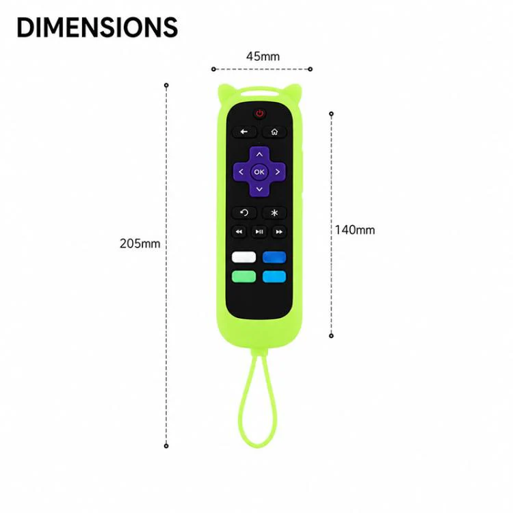 For TCL Roku TV Remote XDcase 4pcs Cute Cat Ears Silicone Protective Case with Mini Strap(Luminous Purple) - Image 2