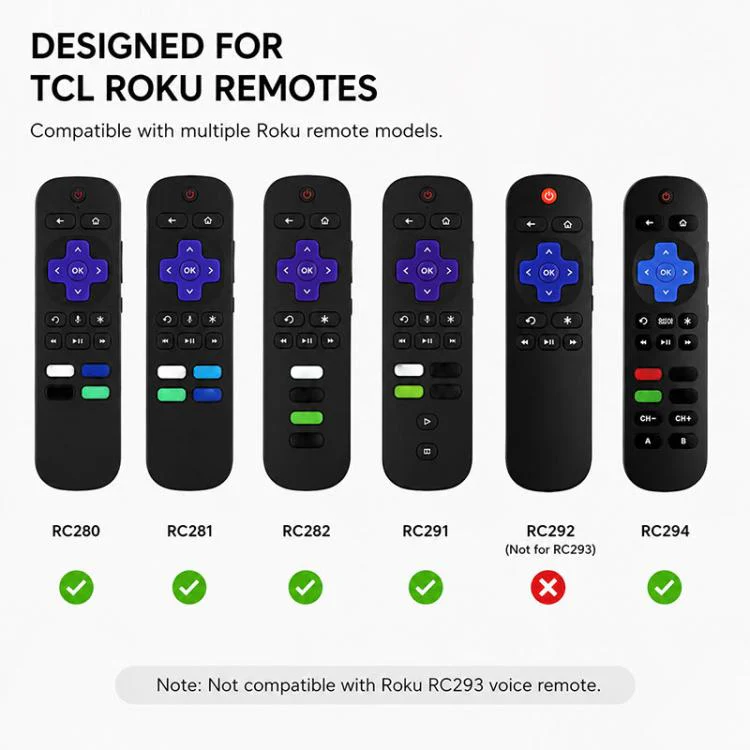 For TCL Roku TV Remote XDcase 4pcs Cute Cat Ears Silicone Protective Case with Mini Strap(Red) - Image 5