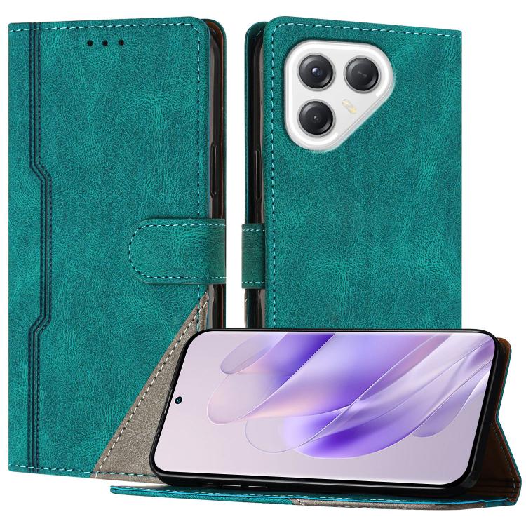 For Tecno Pova 7 4G Color Matching Buckle Clasp Vegan Leather Phone Case(Green)