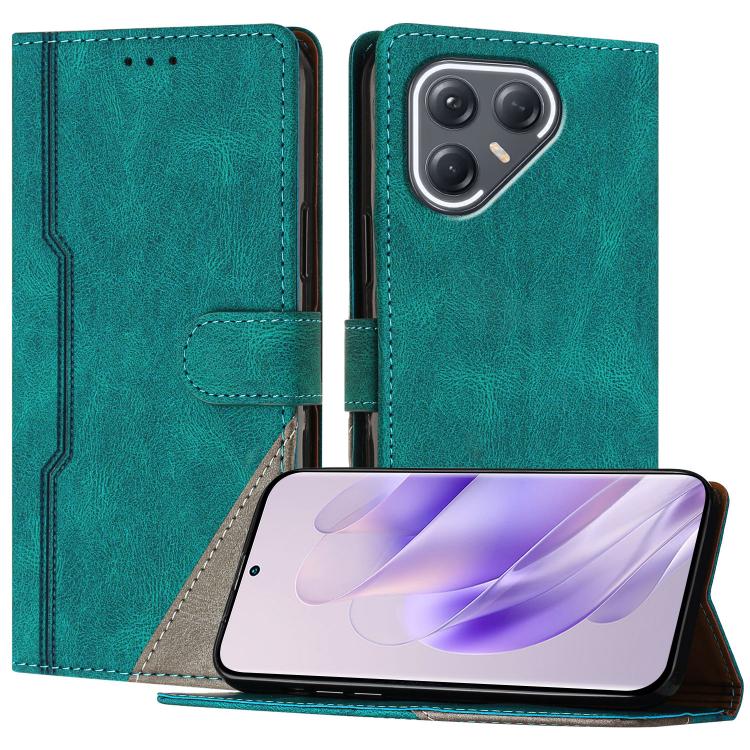 For Tecno Pova 7 Pro 5G Color Matching Buckle Clasp Vegan Leather Phone Case(Green)