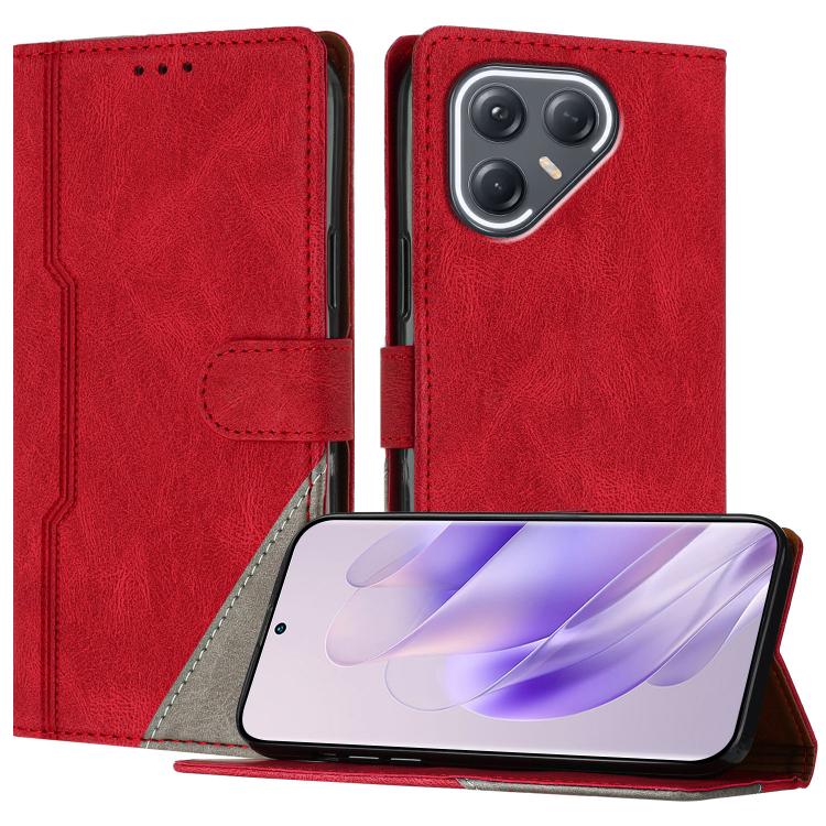 For Tecno Pova 7 Pro 5G Color Matching Buckle Clasp Vegan Leather Phone Case(Red)