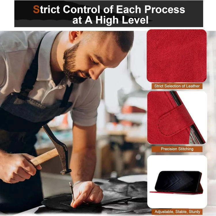 For Tecno Pova 7 Pro 5G Color Matching Buckle Clasp Vegan Leather Phone Case(Red) - Image 5