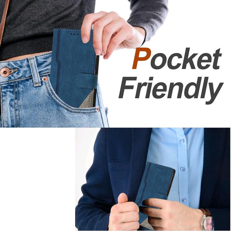 For Tecno Spark 40 Pro+ 4G Color Matching Buckle Clasp Vegan Leather Phone Case(Blue) - Image 6
