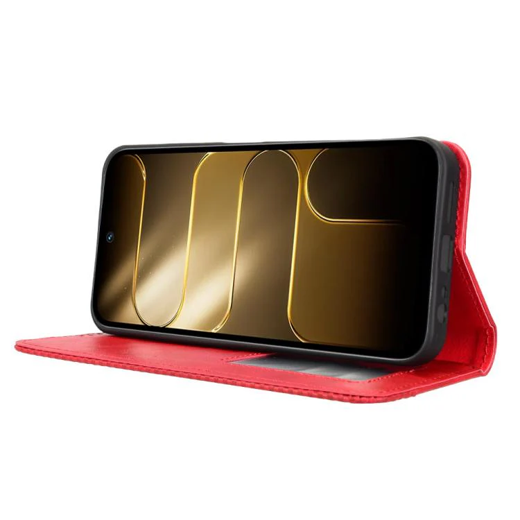 For Tecno Spark 50 4G Magnetic Buckle Retro Texture Leather Phone Case(Red) - Image 5