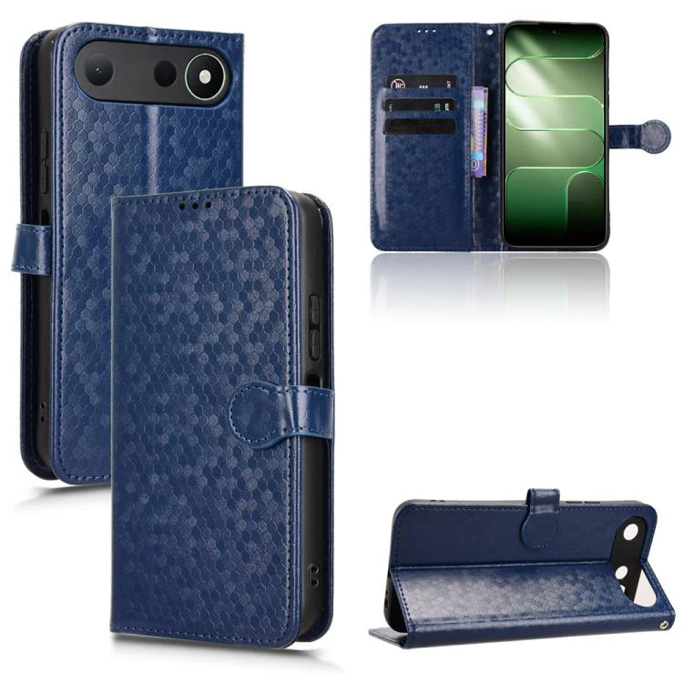 For Tecno Spark 50 5G Honeycomb Dot Texture Leather Phone Case(Blue)
