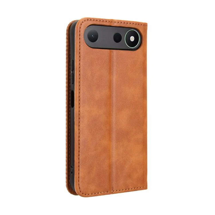 For Tecno Spark 50 5G Magnetic Buckle Retro Texture Leather Phone Case(Brown) - Image 3