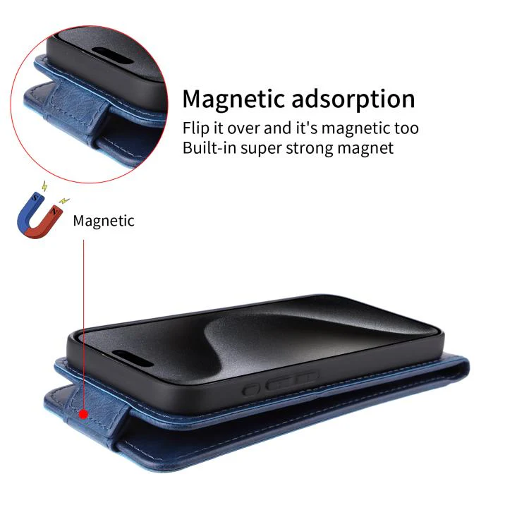For Tecno Spark 50 5G Magnetic Vertical Flip Leather Phone Case with Buckle(Blue) - Image 5