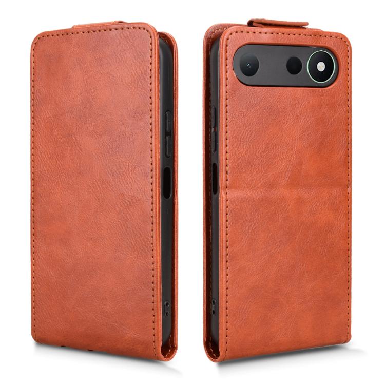 For Tecno Spark 50 5G Magnetic Vertical Flip Leather Phone Case with Buckle(Brown) - Image 2