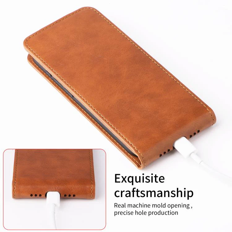 For Tecno Spark 50 5G Magnetic Vertical Flip Leather Phone Case with Buckle(Brown) - Image 6