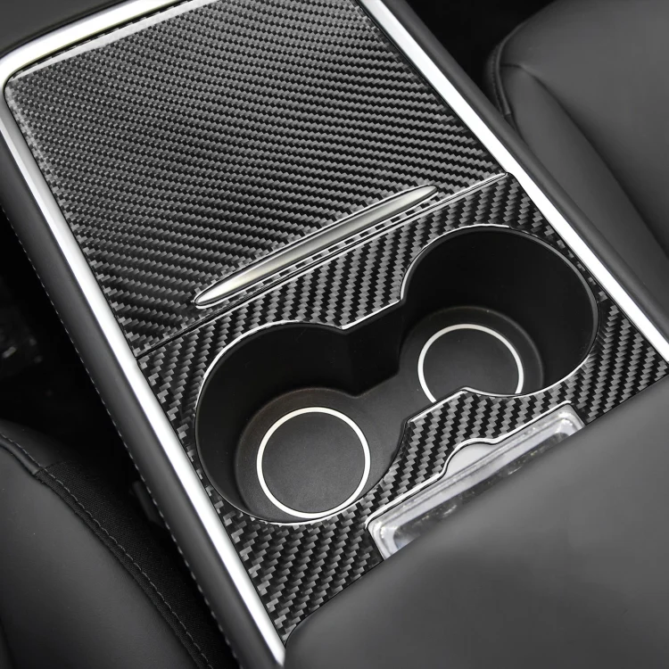 For Tesla Model 3 2017-2022 / Model Y 2000- Car Carbon Fiber Central Control Decorative Sticker (Black) - Image 5