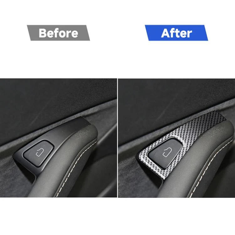 For Tesla Model 3 2017-2022 / Y 2020-2024 4pcs/Set Carbon Fiber Car Door Switch Panel Decorative Sticker, Left and Right Drive(Silver) - Image 7