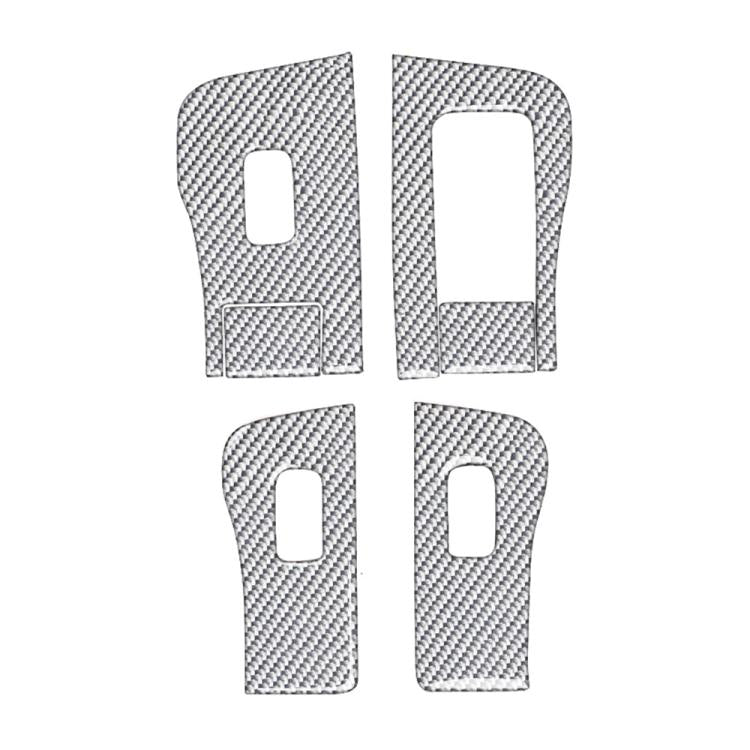 For Tesla Model 3 2017-2022 / Y 2020-2024 6pcs/Set Carbon Fiber Car Window Lift Panel Decorative Sticker, Right Drive(Silver)