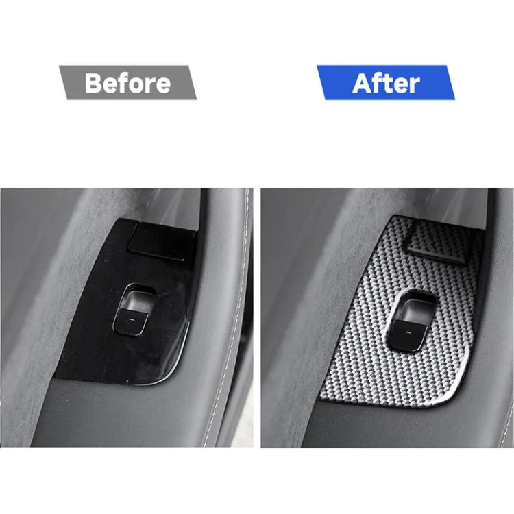 For Tesla Model 3 2017-2022 / Y 2020-2024 6pcs/Set Carbon Fiber Car Window Lift Panel Decorative Sticker, Right Drive(Silver) - Image 6