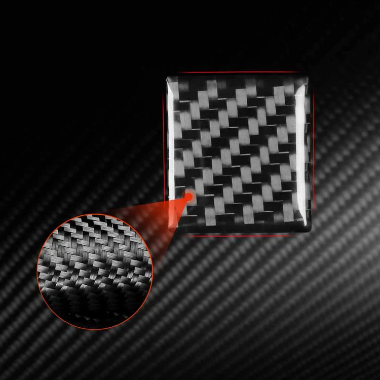 For Tesla Model 3 2019-2022 / Model Y 2019-2024 Carbon Fiber Car Emergency Light Button Decorative Sticker, Left and Right Drive(Black) - Image 4