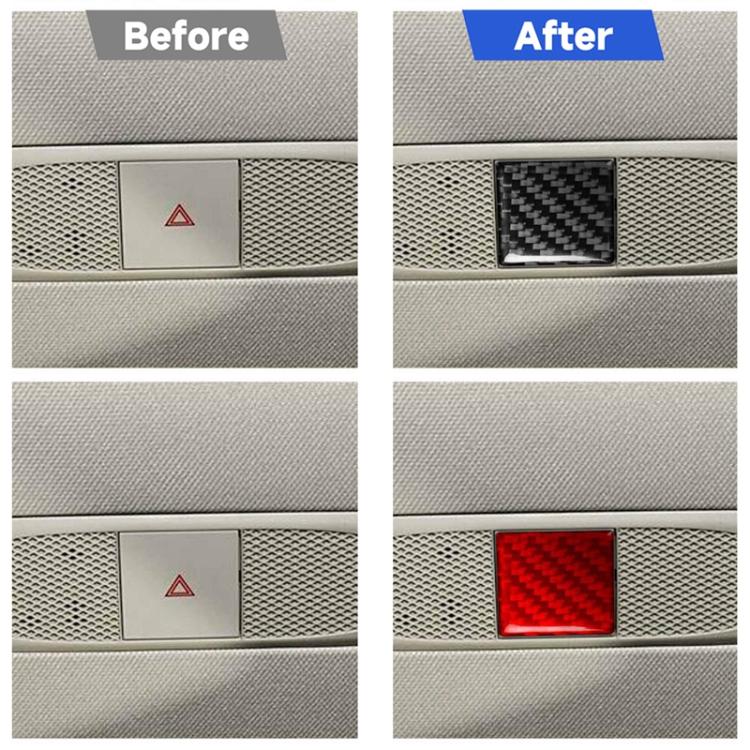 For Tesla Model 3 2019-2022 / Model Y 2019-2024 Carbon Fiber Car Emergency Light Button Decorative Sticker, Left and Right Drive(Black) - Image 6