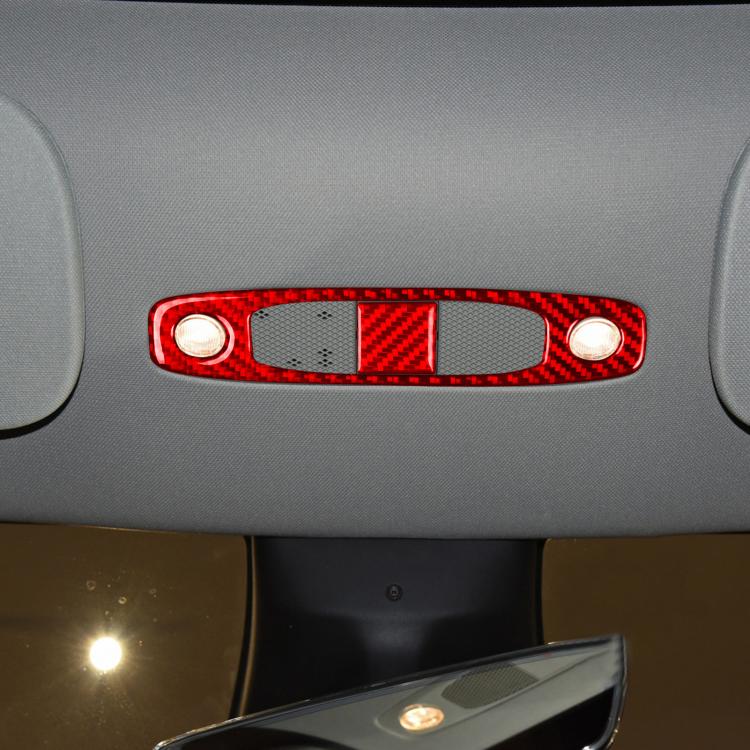 For Tesla Model 3 2019-2022 / Y 2019-2024 2pcs/Set Carbon Fiber Car Reading Light Panel Decorative Sticker, Left and Right Drive(Red) - Image 4