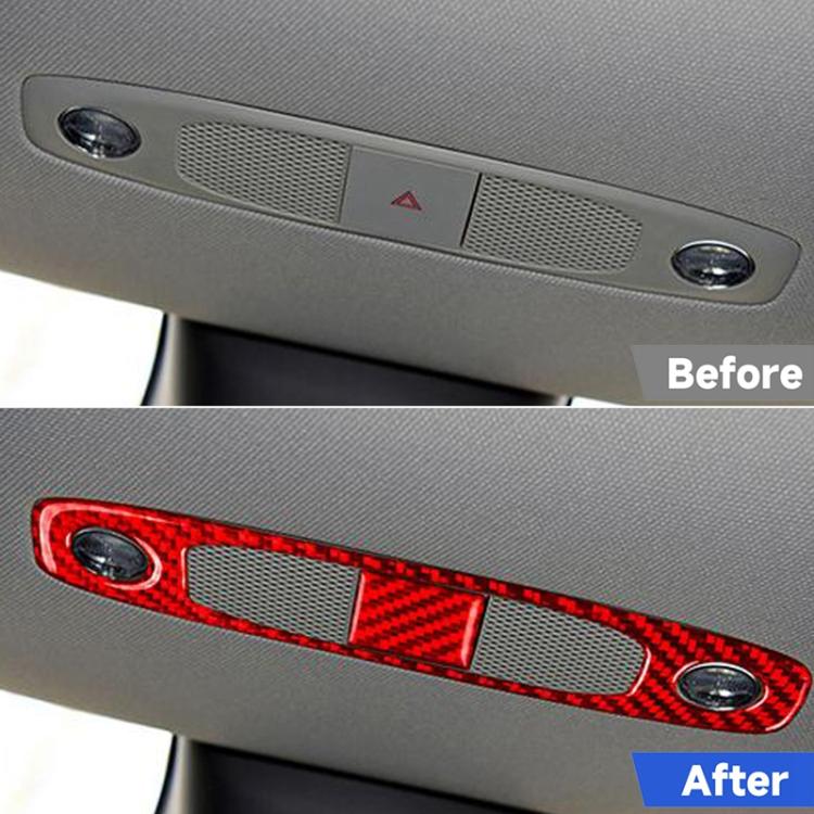 For Tesla Model 3 2019-2022 / Y 2019-2024 2pcs/Set Carbon Fiber Car Reading Light Panel Decorative Sticker, Left and Right Drive(Red) - Image 5