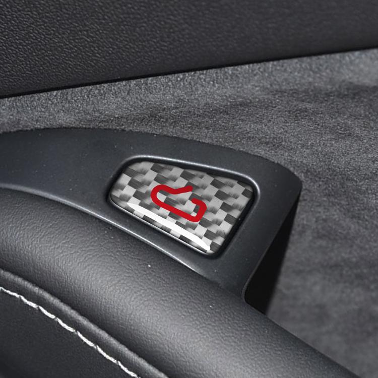 For Tesla Model 3 2019-2023 / Y 2019-2024 4pcs/Set Carbon Fiber Car Door Switch Decorative Sticker with Label, Left and Right Drive(Silver) - Image 5