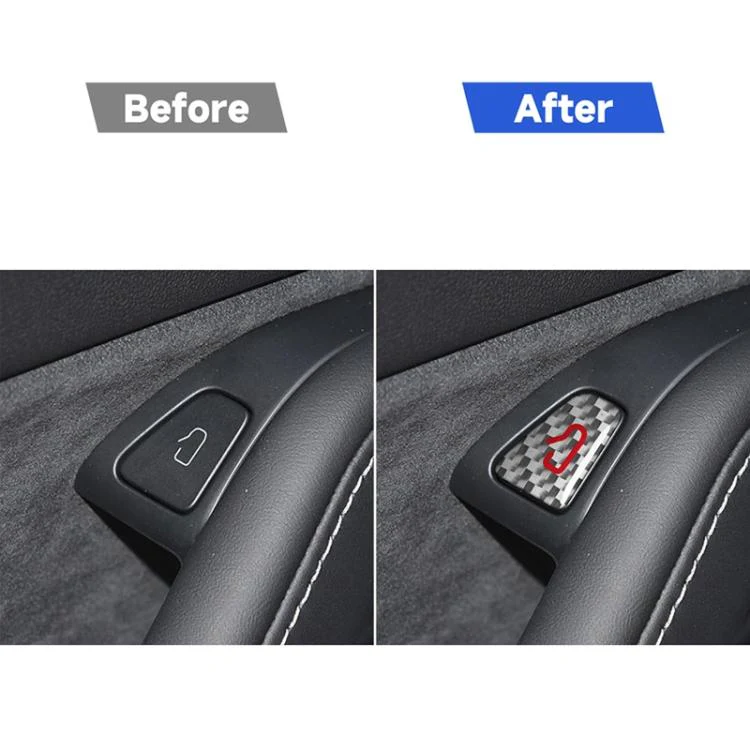 For Tesla Model 3 2019-2023 / Y 2019-2024 4pcs/Set Carbon Fiber Car Door Switch Decorative Sticker with Label, Left and Right Drive(Silver) - Image 6