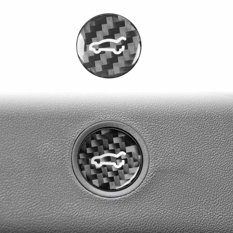 For Tesla Model 3 2019-2023 / Y 2019-2024 Carbon Fiber Car Trunk Button Decorative Sticker, Left and Right Drive(Black)