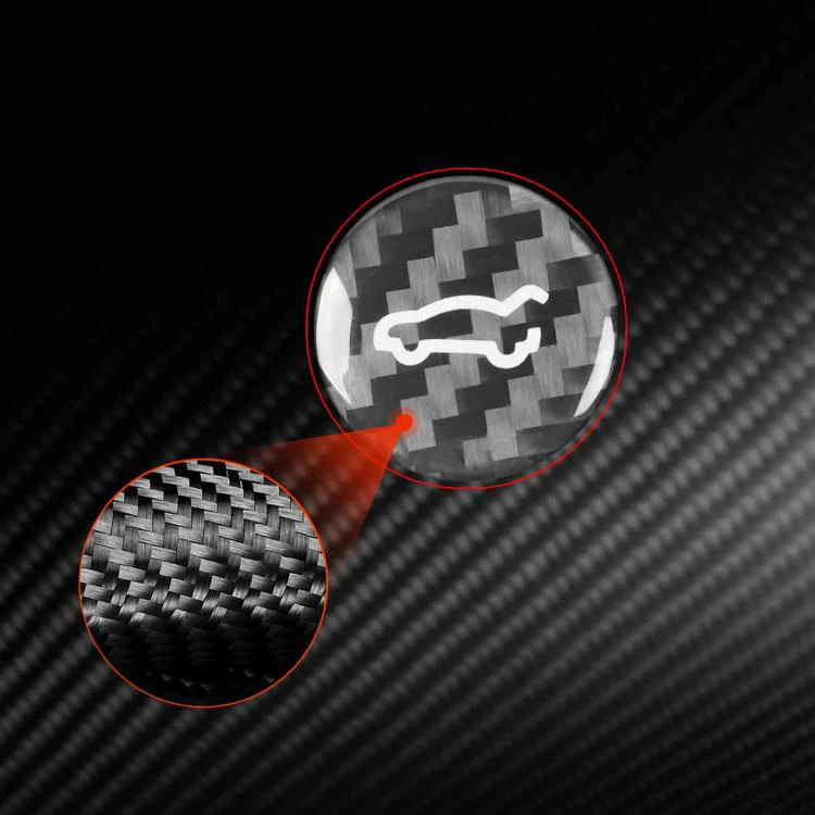 For Tesla Model 3 2019-2023 / Y 2019-2024 Carbon Fiber Car Trunk Button Decorative Sticker, Left and Right Drive(Black) - Image 3