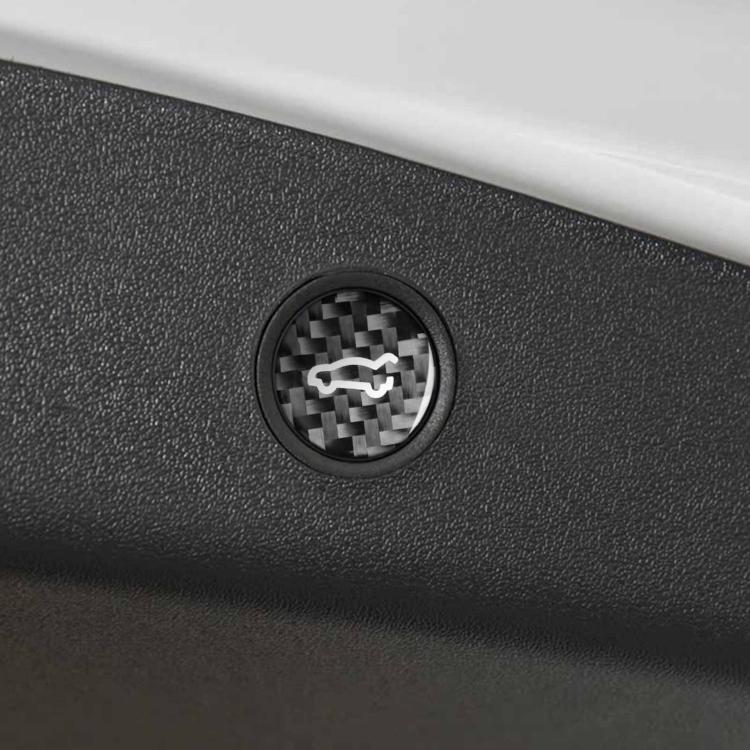 For Tesla Model 3 2019-2023 / Y 2019-2024 Carbon Fiber Car Trunk Button Decorative Sticker, Left and Right Drive(Black) - Image 4