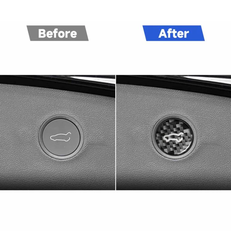 For Tesla Model 3 2019-2023 / Y 2019-2024 Carbon Fiber Car Trunk Button Decorative Sticker, Left and Right Drive(Black) - Image 5