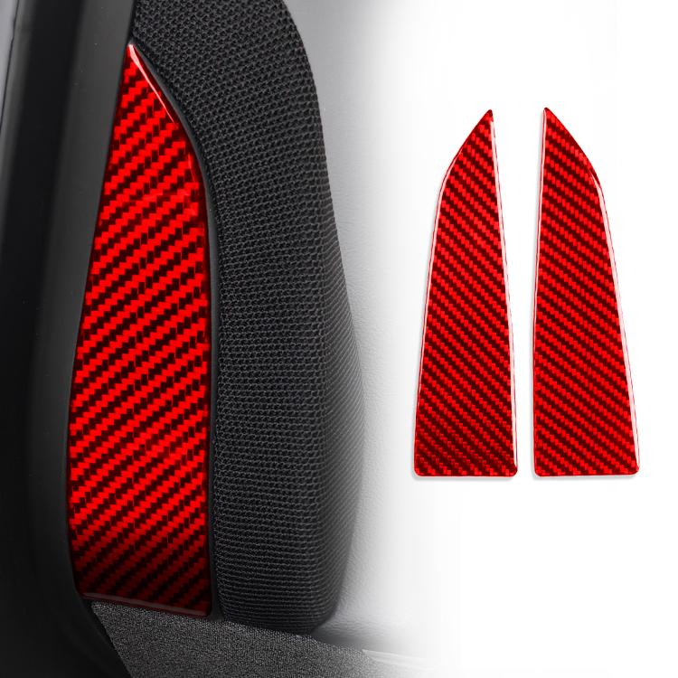 For Tesla Model 3 2023- 2pcs/Set Carbon Fiber Car Interior Door A-Pillar Decorative Sticker, Left and Right Drive(Red)