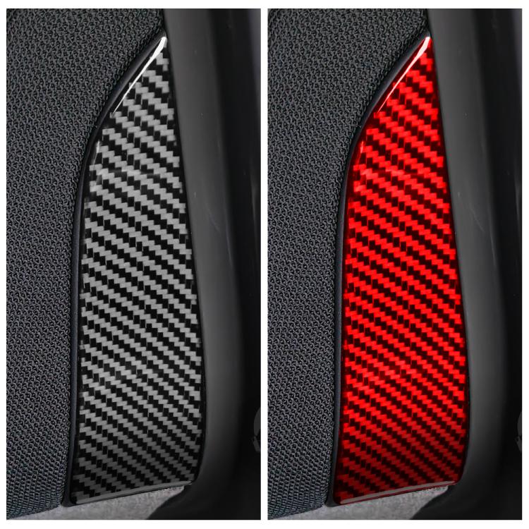 For Tesla Model 3 2023- 2pcs/Set Carbon Fiber Car Interior Door A-Pillar Decorative Sticker, Left and Right Drive(Red) - Image 5