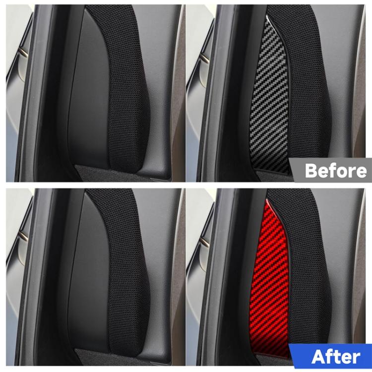 For Tesla Model 3 2023- 2pcs/Set Carbon Fiber Car Interior Door A-Pillar Decorative Sticker, Left and Right Drive(Red) - Image 6