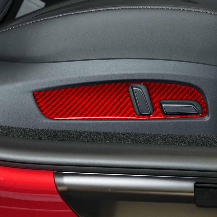 For Tesla Model 3 2023- 2pcs/Set Carbon Fiber Car Seat Adjustment Panel Decorative Sticker, Left Drive(Red) - Image 6