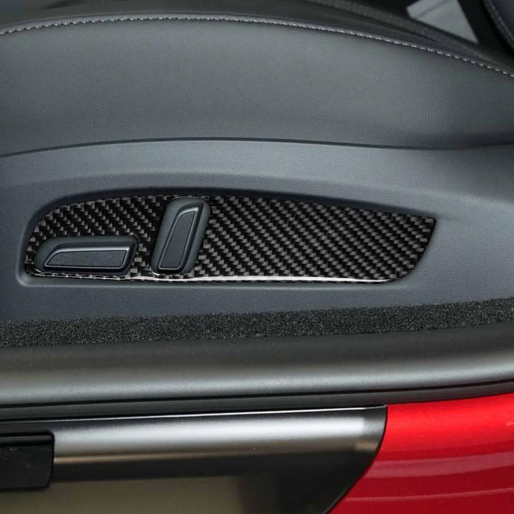 For Tesla Model 3 2023- 2pcs/Set Carbon Fiber Car Seat Adjustment Panel Decorative Sticker, Right Drive(Black) - Image 6