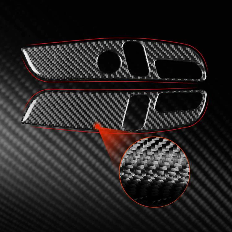 For Tesla Model 3 2023- 2pcs/Set Carbon Fiber Car Seat Adjustment Panel Decorative Sticker, Right Drive(Red) - Image 5