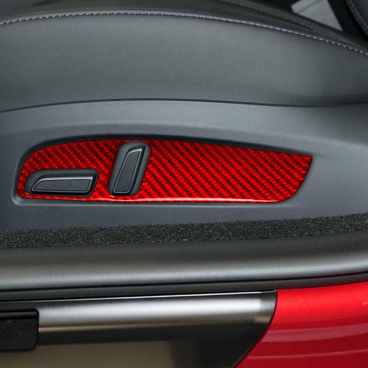 For Tesla Model 3 2023- 2pcs/Set Carbon Fiber Car Seat Adjustment Panel Decorative Sticker, Right Drive(Red) - Image 6