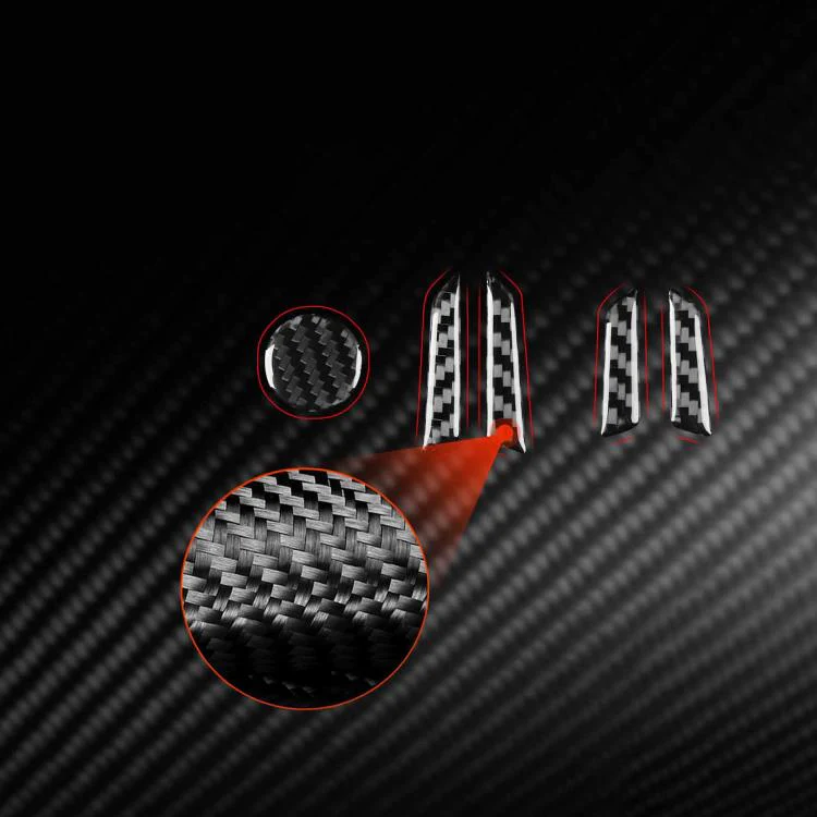 For Tesla Model 3 2023- 5pcs/Set Carbon Fiber Car Seat Adjustment Button Decorative Sticker, Left and Right Drive(Black) - Image 5