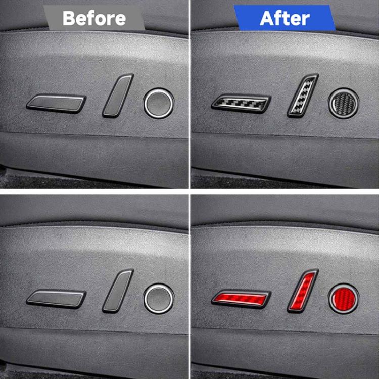 For Tesla Model 3 2023- 5pcs/Set Carbon Fiber Car Seat Adjustment Button Decorative Sticker, Left and Right Drive(Black) - Image 7