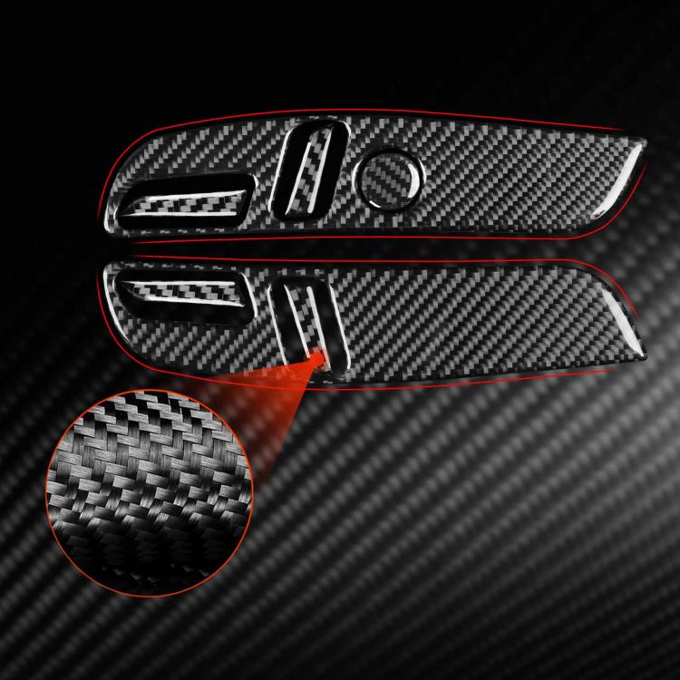 For Tesla Model 3 2023- 7pcs/Set Carbon Fiber Car Seat Adjustment Panel Decorative Sticker, Left Drive(Red) - Image 3