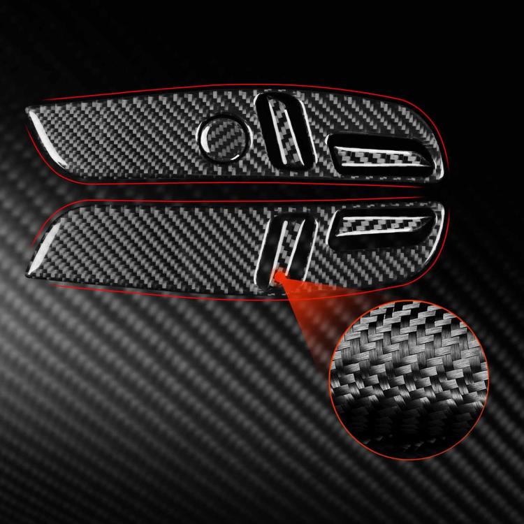 For Tesla Model 3 2023- 7pcs/Set Carbon Fiber Car Seat Adjustment Panel Decorative Sticker, Right Drive(Red) - Image 3