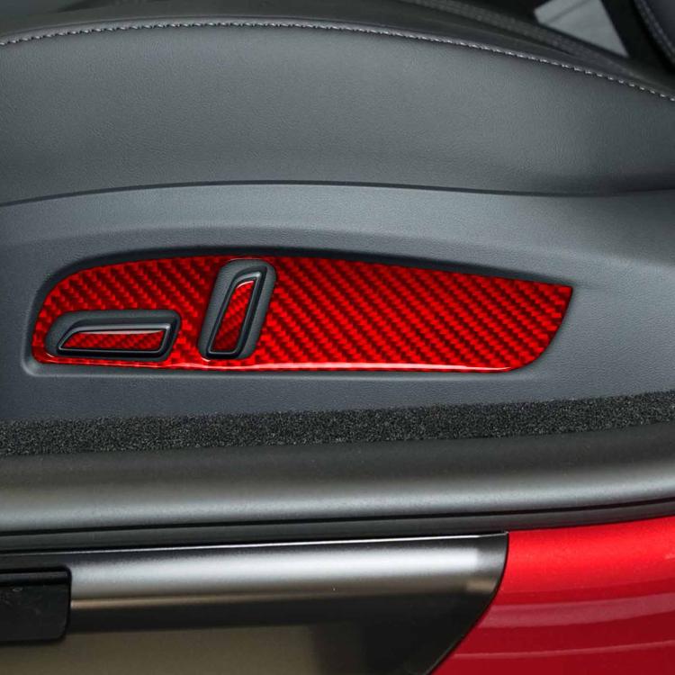 For Tesla Model 3 2023- 7pcs/Set Carbon Fiber Car Seat Adjustment Panel Decorative Sticker, Right Drive(Red) - Image 4